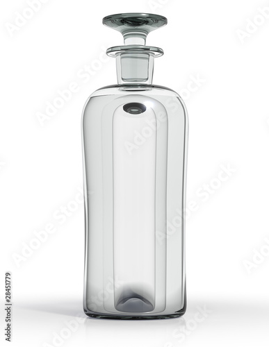 Винтажная бутылка из прозрачного стекла с жидкостью