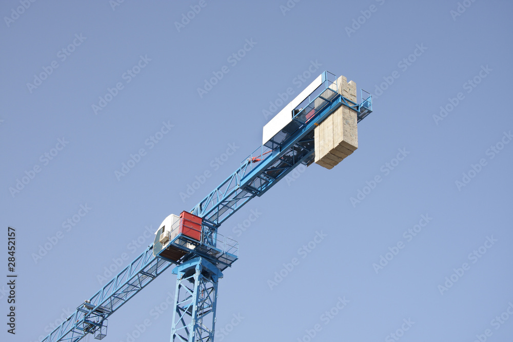 Concrete counterweight in a highrise crane