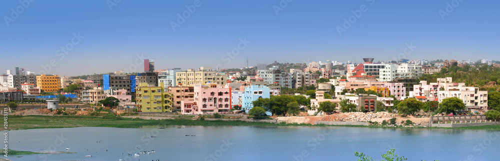 Panoramic view of an Indian city Hyderabad