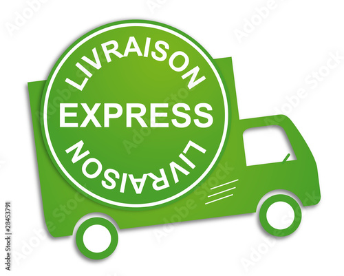 Livraison express camion vert