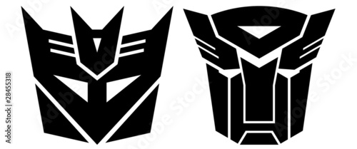 Obraz na plátne Transformers. Two signs- Autobot and Desepticon