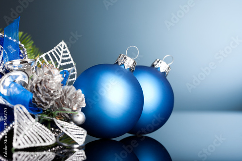 branch of Christmas tree with festive ball