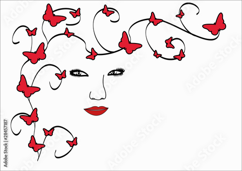 face and baterfly