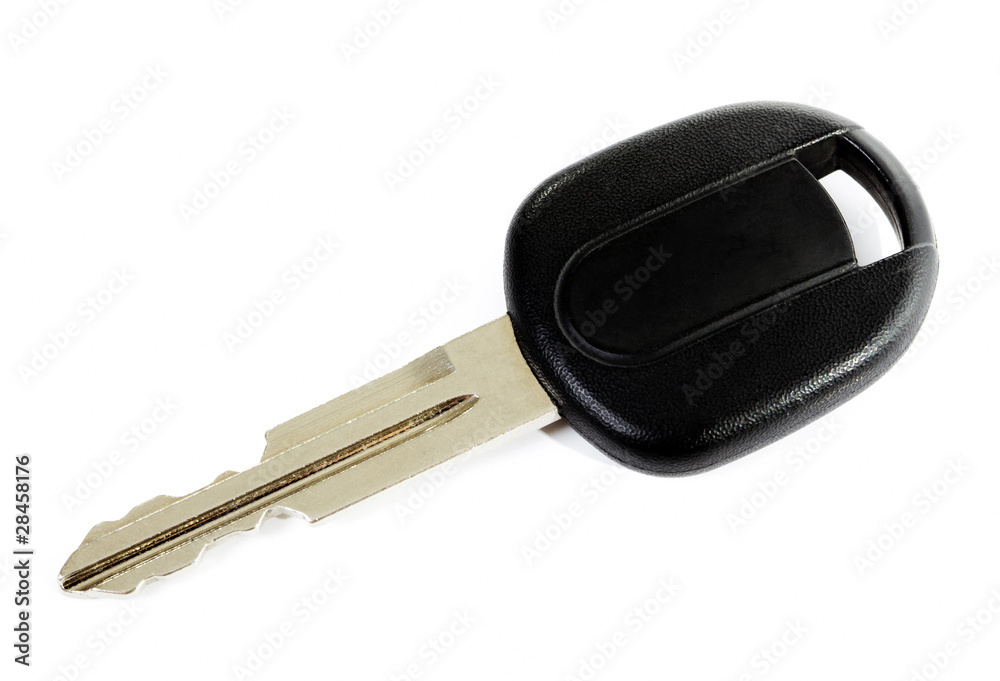 Car key isolated on white background with light shadow Car key isolated on white background with light shadow