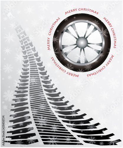 special Christmas background with tire design