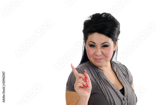 Photography Happy hispanic woman pointing