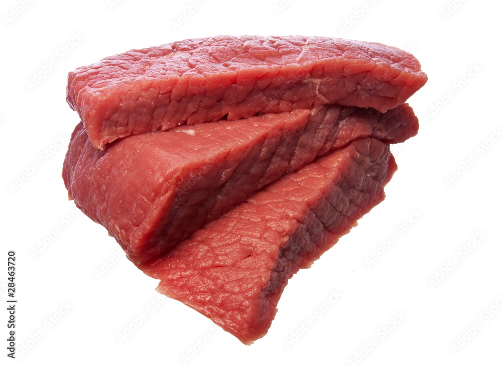 Fototapeta premium Raw steak isolated over white