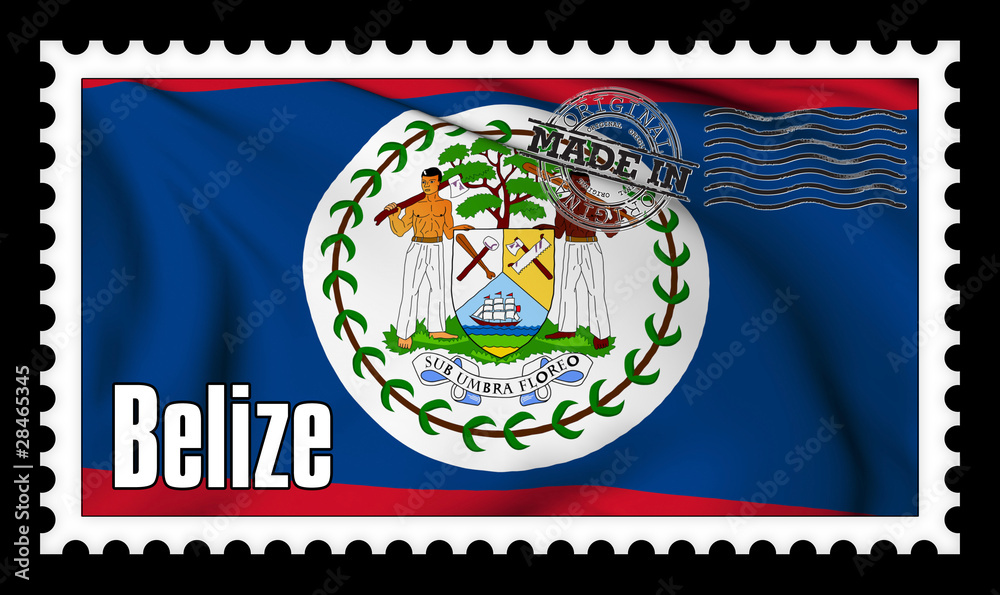 Obraz premium Made in Belize original stamp