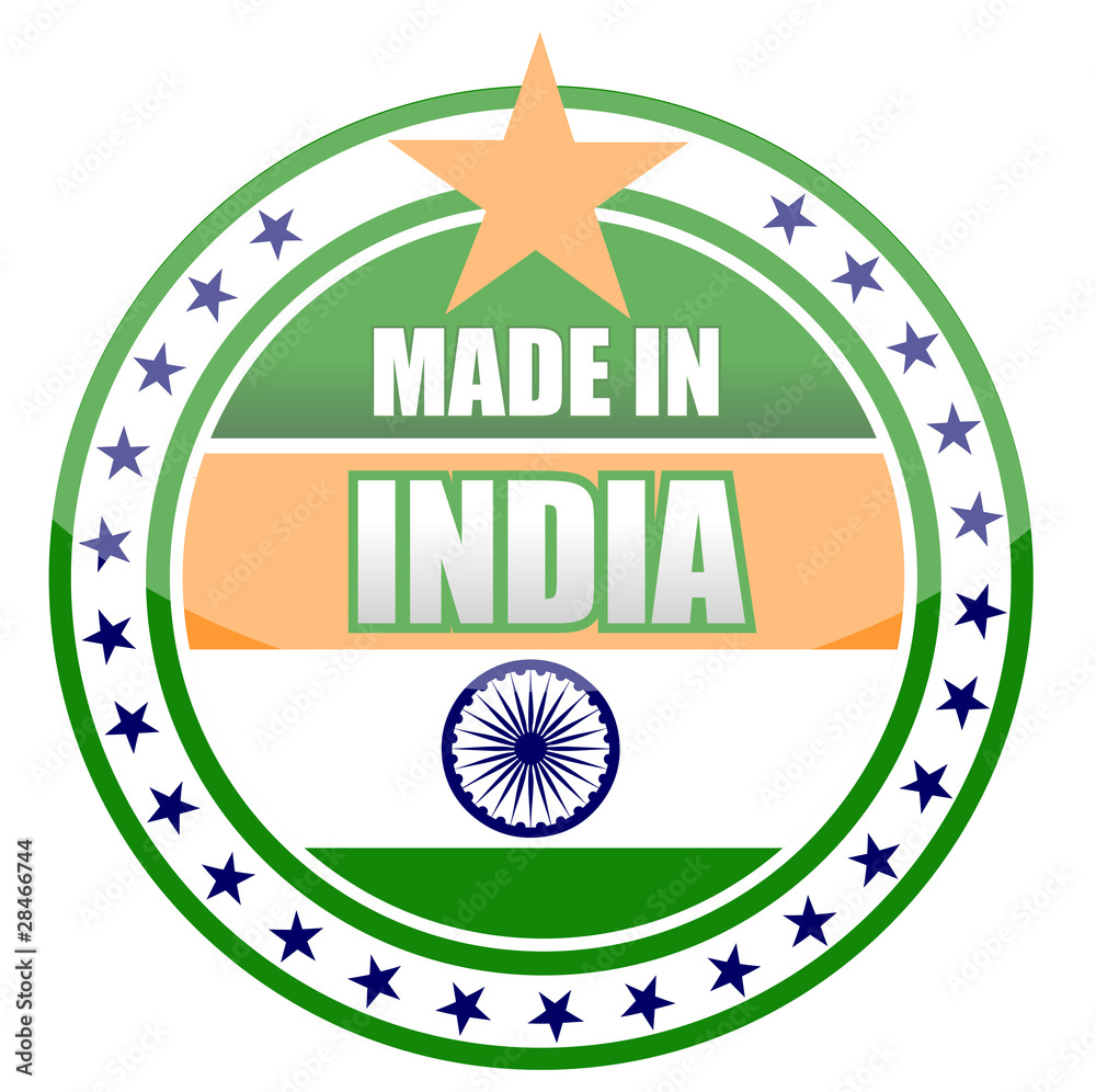 made in india stamp isolated over a white background. Stock Vector ...