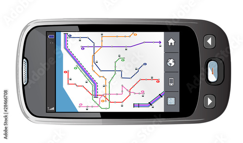 Stock Photo: Illustration of a Portable GPS for a car
