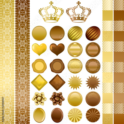 Chocolate Color Ornaments Set
