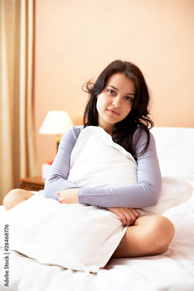 Girl with pillow Girl with pillow