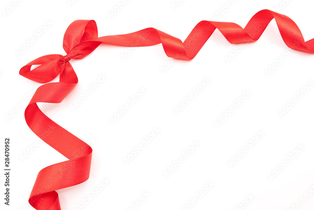 Red ribbon with bow Red ribbon with bow