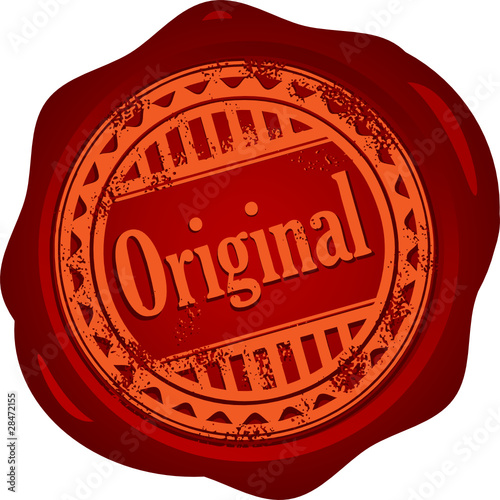 Wax seal with small stars and the word Original