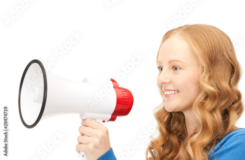 woman with megaphone