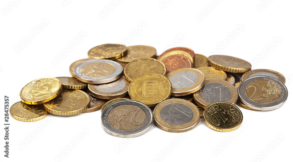 euro coins isolated