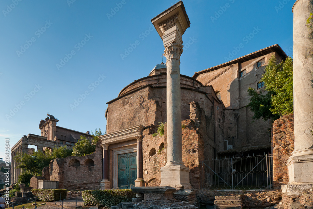 Ruins of the Basilica Aemilia at Roman Forum, Rome, Italy