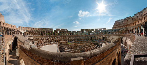 Wide panorama of the Colosseum (Coliseum) in Rome