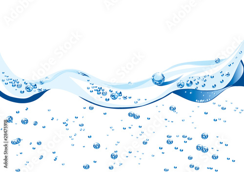 Elegant wave design with water bubbles