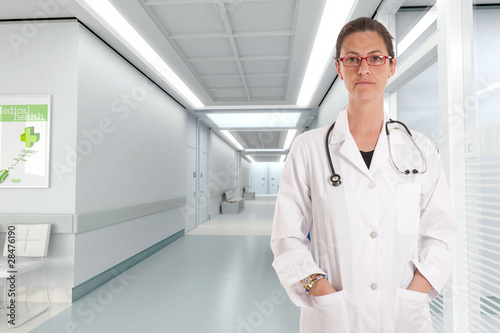 Grave looking doctor at the hospital