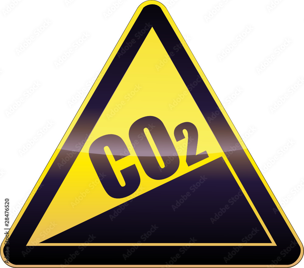 Yellow CO2 Emissions Increase Warning Sign Yellow CO2 Emissions Increase Warning Sign