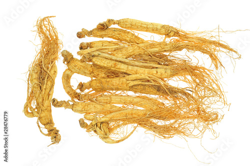 Dried Ginseng On White Background