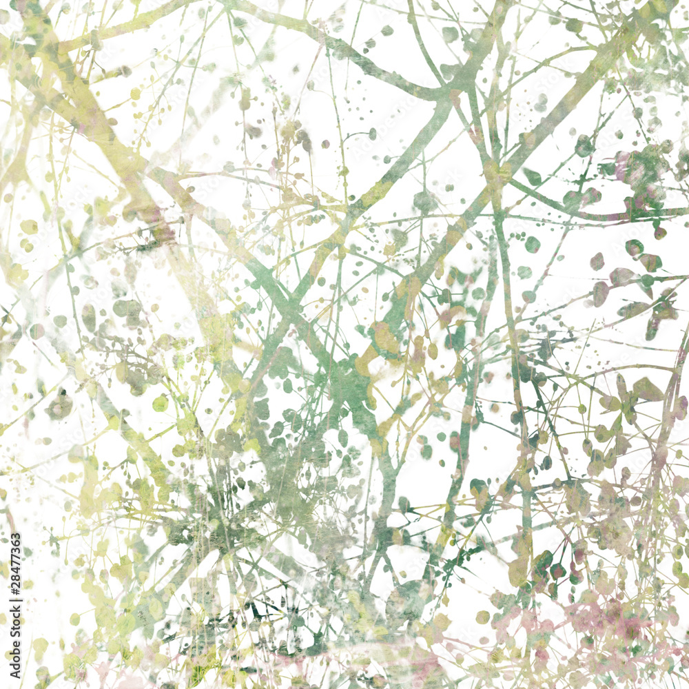 Tangled Blossom Branches Art Abstract