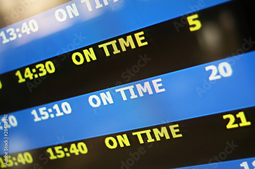 Flights display panel with focus on 