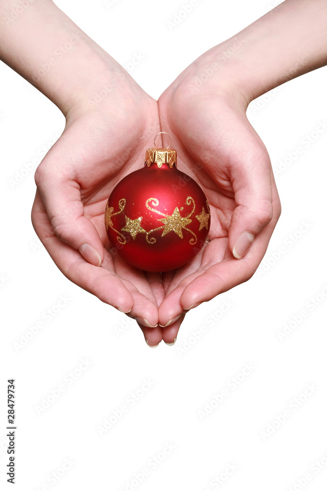 New Year's ball in his hands