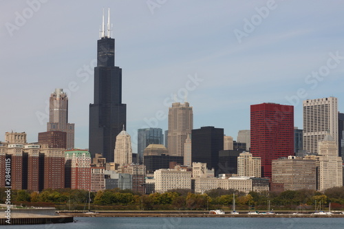 View to Downtown Chicago   USA from Adler Planetarium