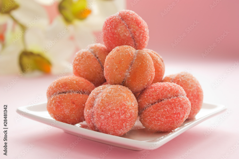 Peaches shaped cookies Peaches shaped cookies