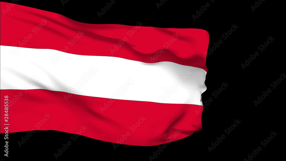 Austria flag slowly waving. Alpha included. Seamless loop. Austria flag slowly waving. Alpha included. Seamless loop.