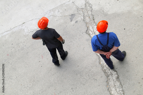 Resting worker photo