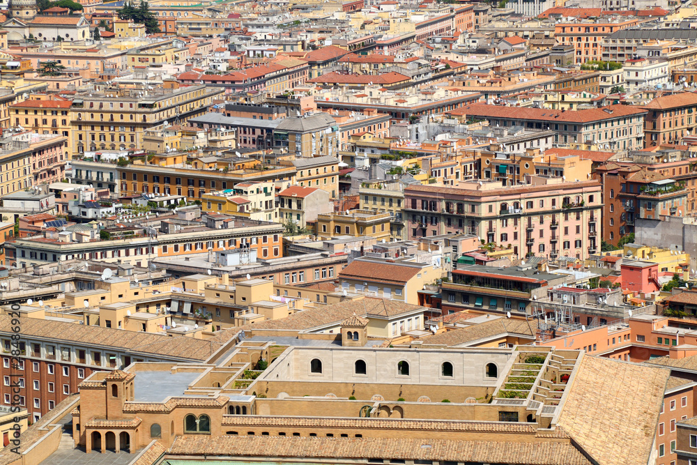 Fototapeta premium Town of Rome, Italy seen from the roof of San Pietro Cathedral