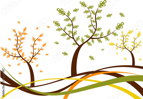 abstract flower Illustration vector spring summer autumn