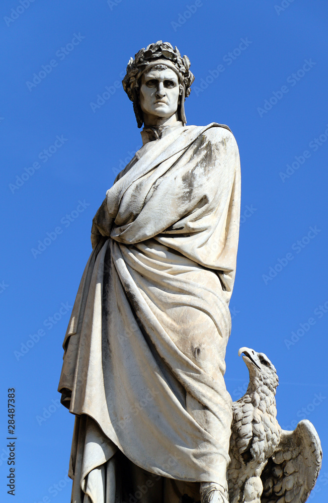 The famous poet Dante Alighieri's statue