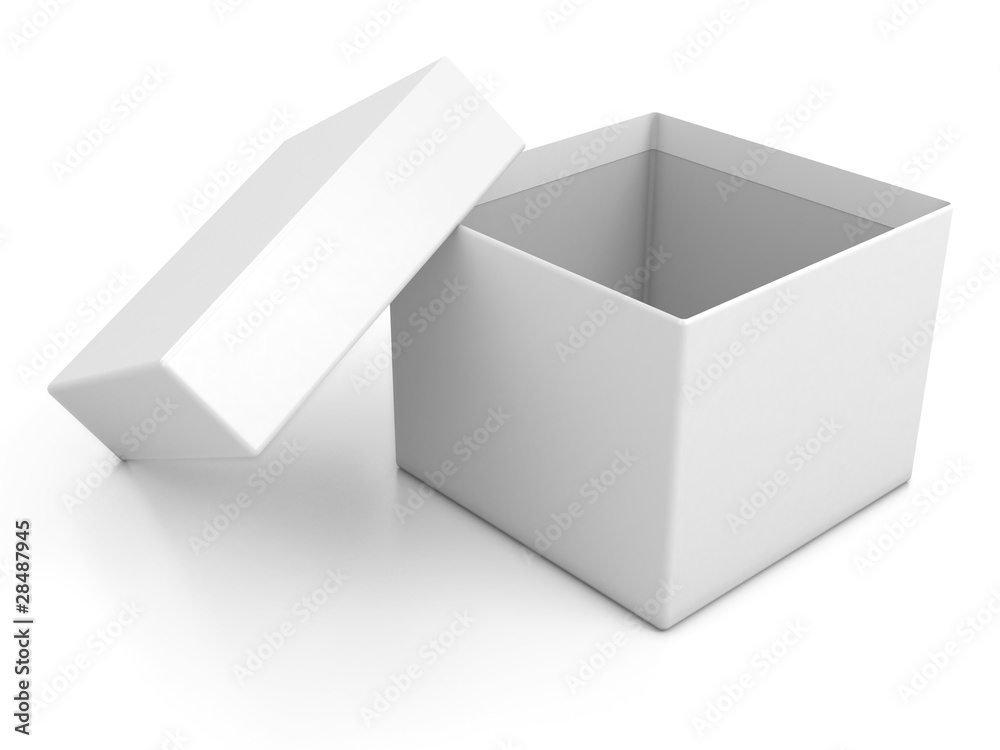 white blank open box isolated over white background white blank open box isolated over white background