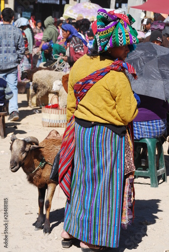 Femme guatemaltèque au marché des animaux photo