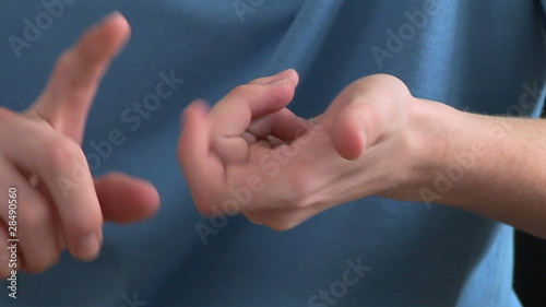 Close up of male counting on his fingers