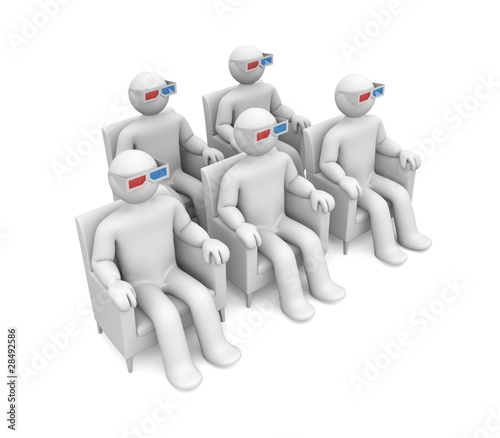 Group of person in 3d glasses