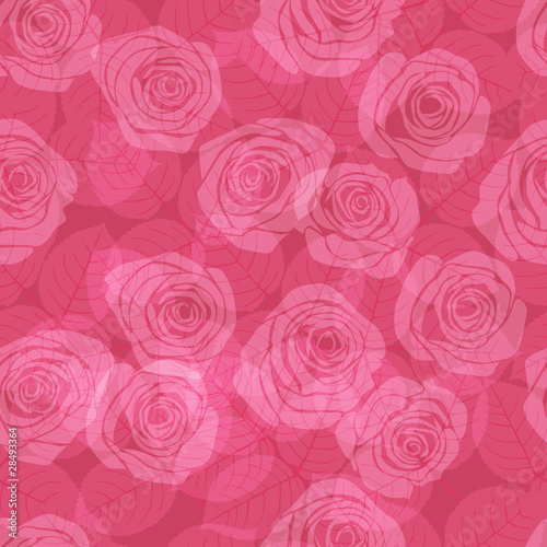 seamless pattern  with pink  roses