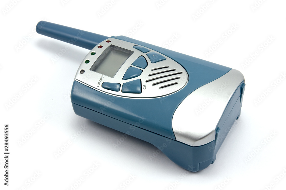 blue walkie talkie isolated on white background blue walkie talkie isolated on white background
