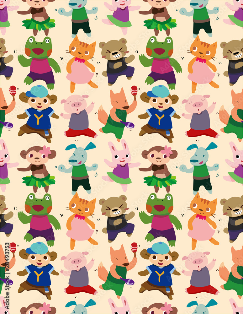 seamless animal dance pattern seamless animal dance pattern