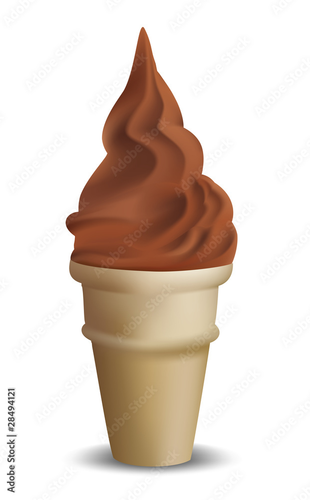 Chocolate ice cream cone. Vector illusration. Chocolate ice cream cone. Vector illusration.