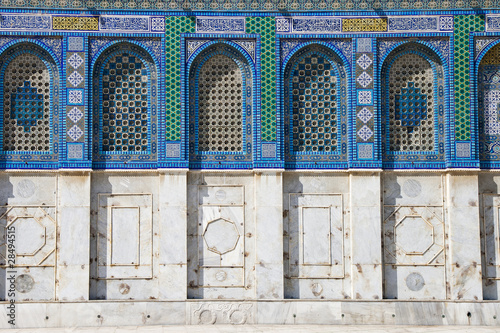 Exterior details of Dome of the Rock in Jerusalem photo