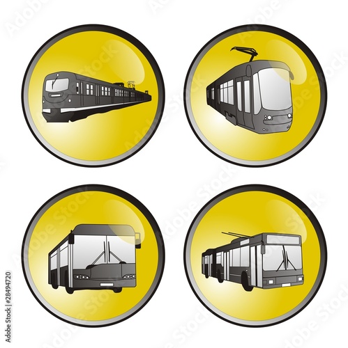 Public transport icons photo