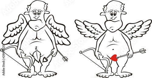 old cupid - b&w