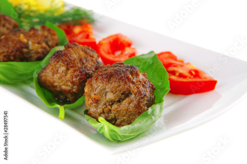 beef meat cutlet with tomatoes