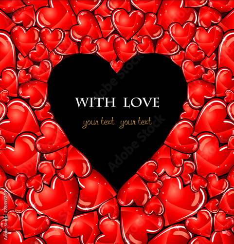 Hearts frame With love