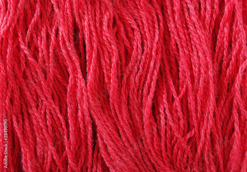 Red woollen yarn.